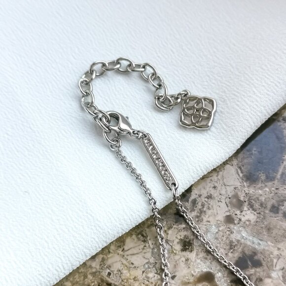 ❤️Kendra Scott Elisa Silver Cobalt Cat's Eye Pendant Necklace - Picture 3 of 3